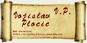 Vojislav Pločić vizit kartica